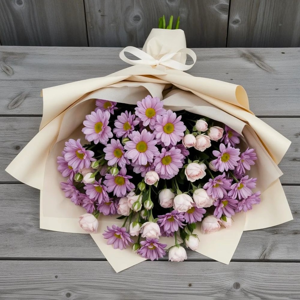 Букет цветов из: Розы и Хризантемы в Бородино