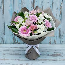 Букет цветов из:  Герберы, Альстромерии и Хризантемы в Бородино