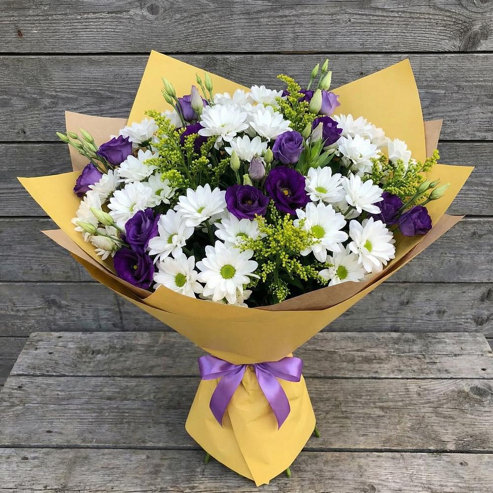 Букет цветов из: Ирисы, Хризантемы и Ромашки в Бородино