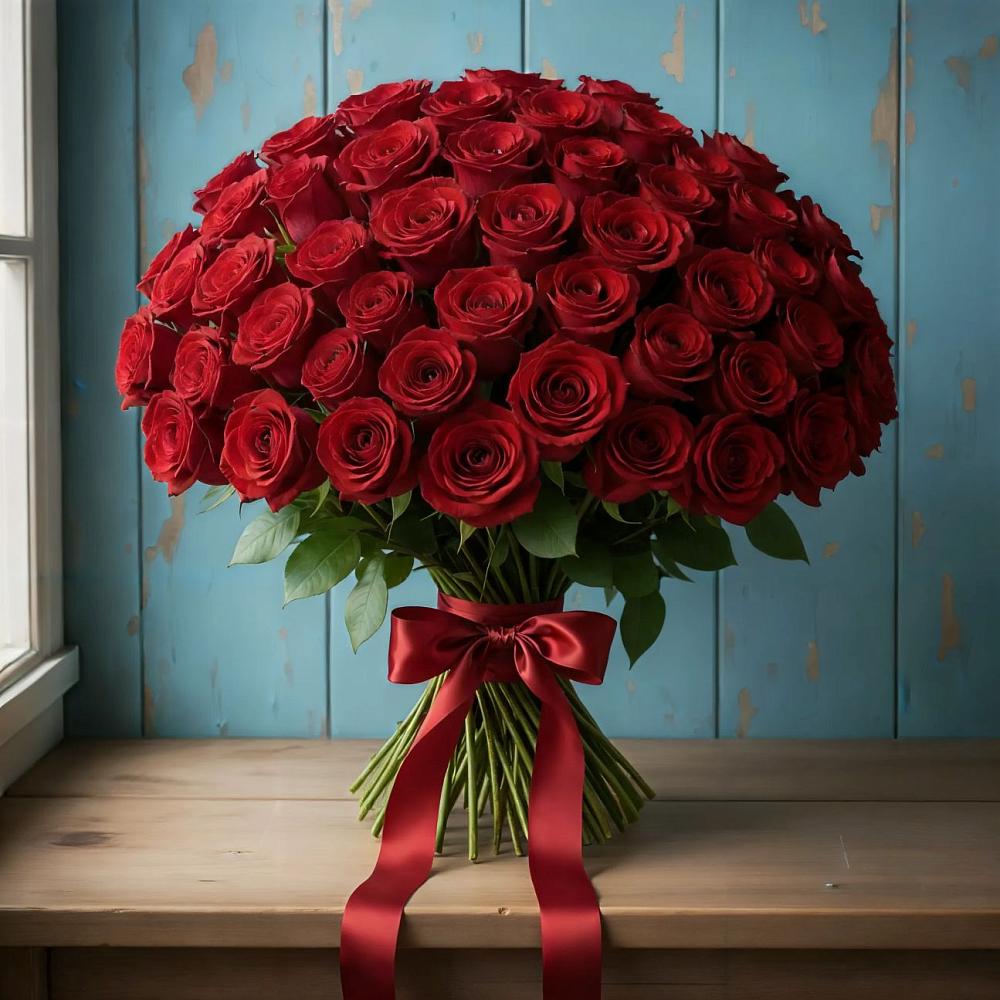 Букет Красные розы Блэк Меджик в Бородино