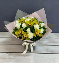 Букет цветов из:  Орхидеи и Розы в Бородино