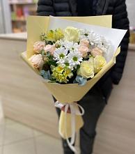 Букет цветов из:  Альстромерии, Розы и Хризантемы в Бородино