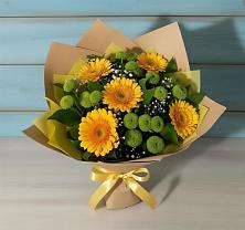 Букет цветов из:  Герберы и Хризантемы в Бородино