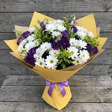 Букет цветов из:  Ирисы, Хризантемы и Ромашки в Бородино
