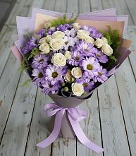 Букет цветов из:  Хризантемы и Розы #REPLACE_PRED# Бородино